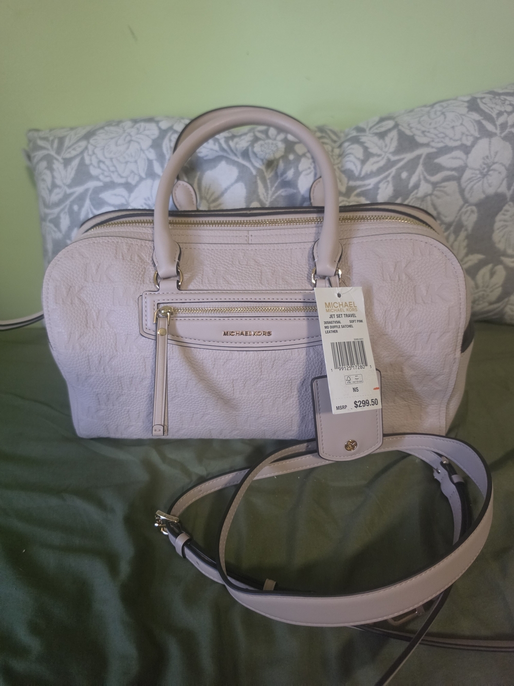 Michael Kors Light Pink Embossed Leather Satchel/duffle